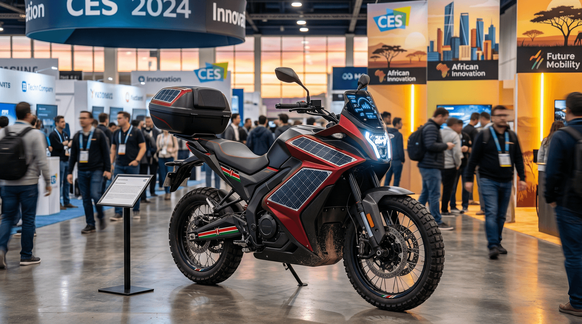 Kenyan Startup Njiri Unveils Solar E-Motorbike at CES 2024