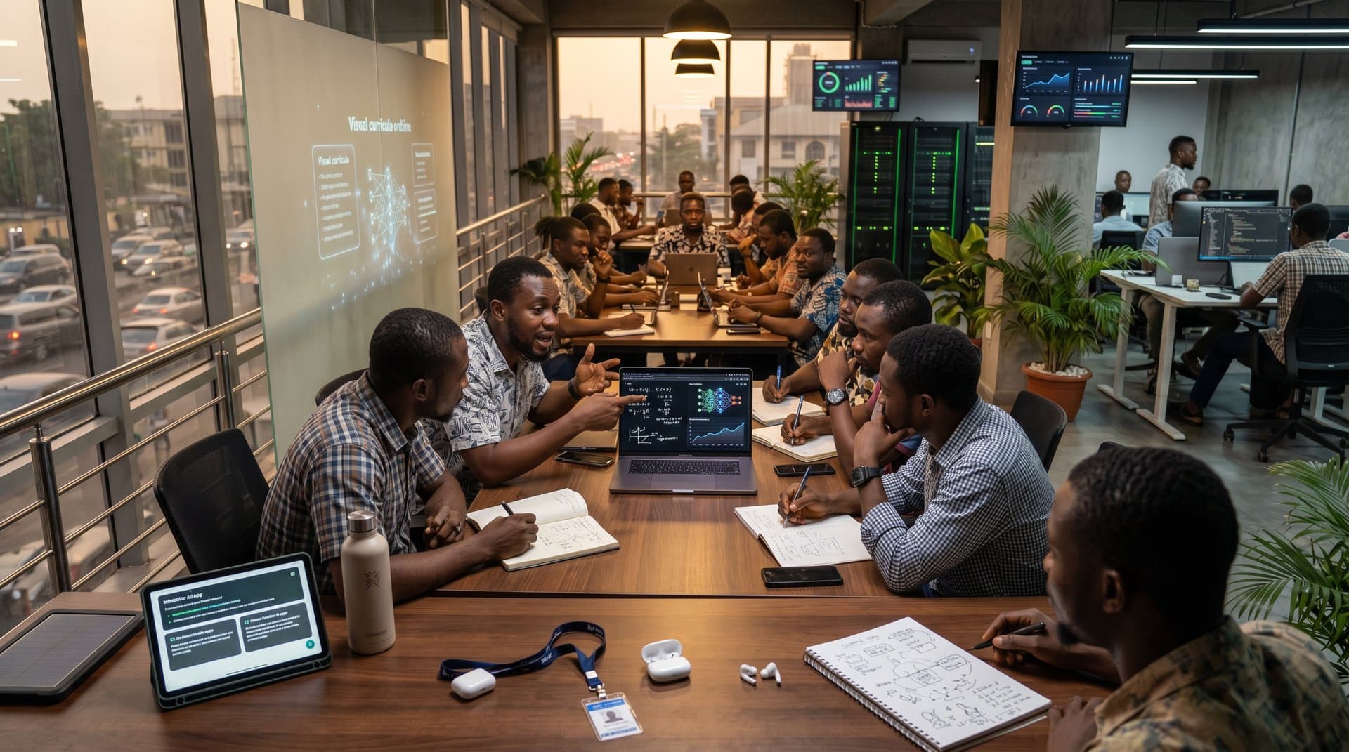 Lagos CcHUB developers demo AI EdTech tutors on solar tablets amid holographic learning paths