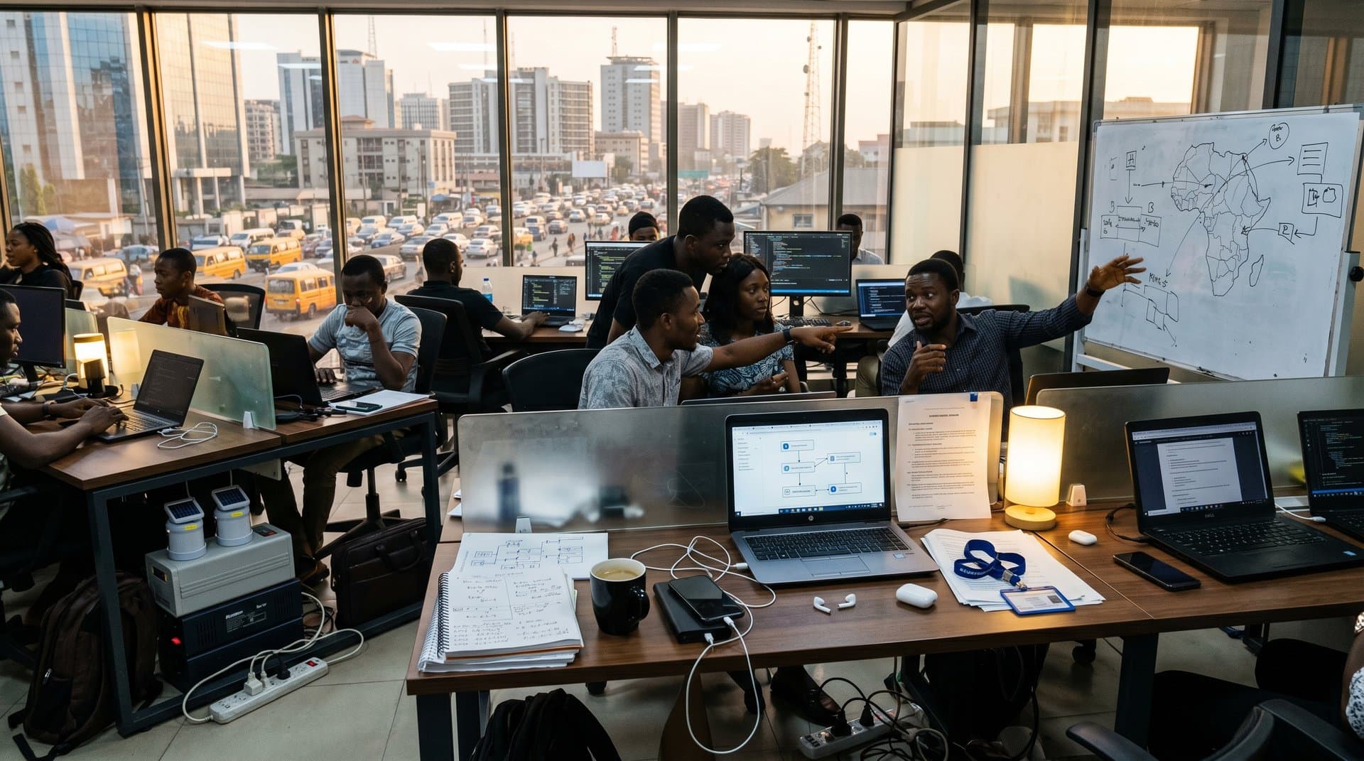 Lagos developers in Yaba hub working on Mike open-source legal AI for NITDA compliance