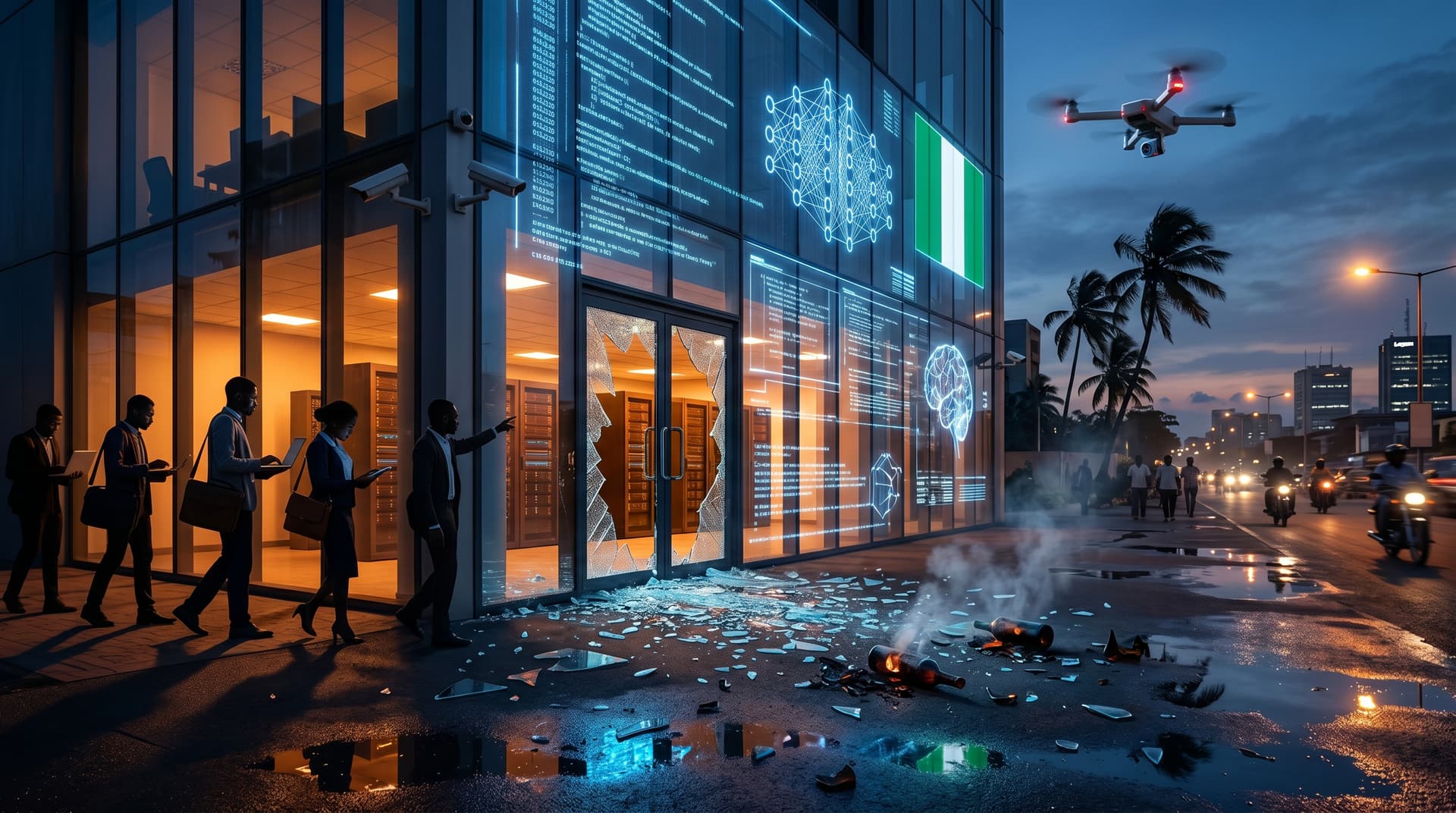 AI Firebombing Fears Hit Nigeria Hubs as Bitcoin Holds $74K